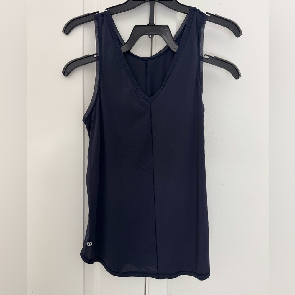 Lululemon Navy Blue Split Front Tank